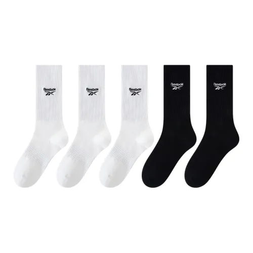 Reebok совместный бренд [5 пар] 3 Белый Черный Логотип + 2 Черные Мужские Баскетбольные Носки