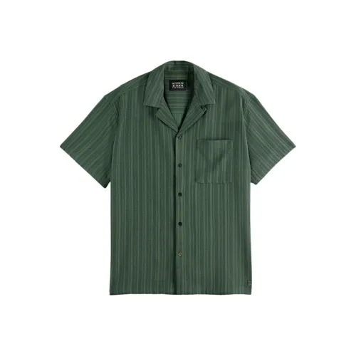 Scotch&Soda Темно-зеленые мужские рубашки