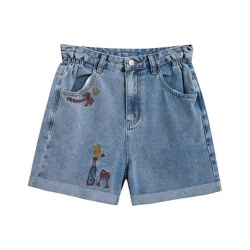 ZIHAN Джинсовые шорты Женские Светло-синие