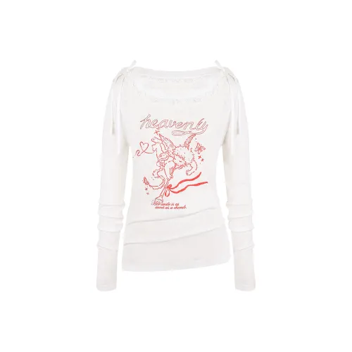 Umoumo Белые Женские T-рубашки