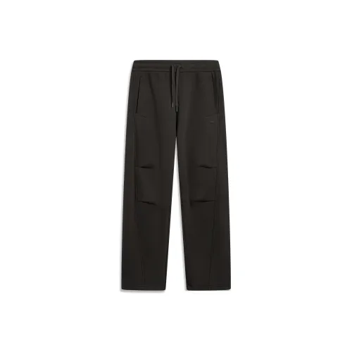 LINING Sports Life Collection Вязаные тренировочные штаны женские цвет темно-шоколадный умбра