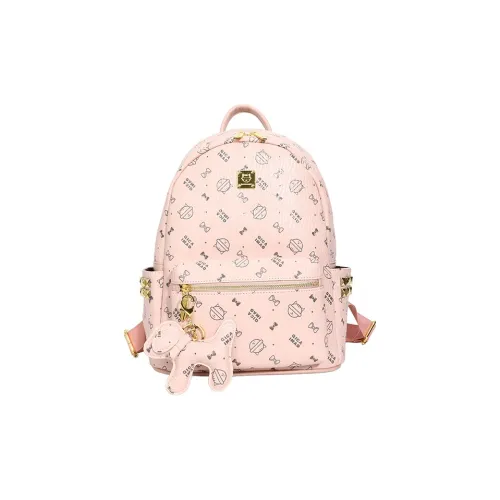 CAREELL ПУ (полиуретан) Рюкзак Большой Unisex Light Розовый Темно-розовый Бежево-желтый Экрю Желтый