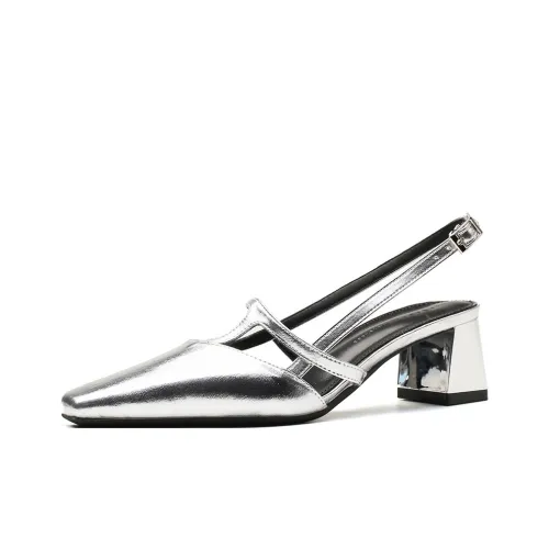 GOSO Грубый каблук Высокие каблуки Женские Серебряные