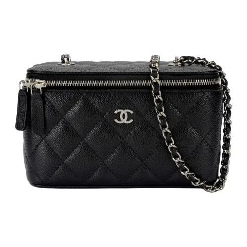 CHANEL Корова Кожа Коробка Сумка Сумка с цепочкой Сумка через плечо Сумка на плечо Женская Черная