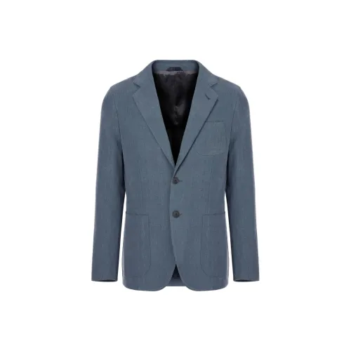 GIORGIO ARMANI Серый Синий Мужской Деловой Костюм