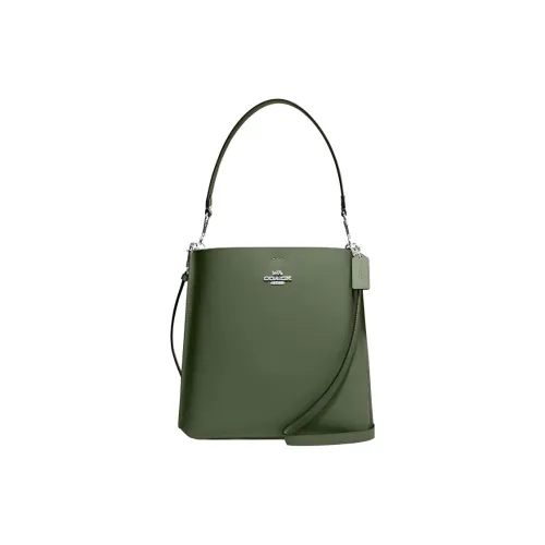 COACH Mollie Двойная сторона кожаная ведрообразная сумка сумка через плечо женская оливково-зеленый