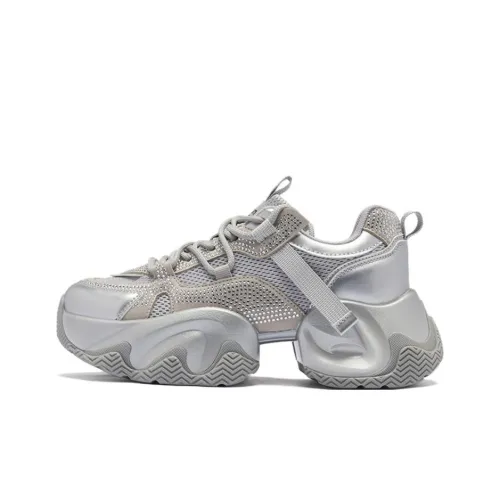 AGSDON Дышащие Низкие Кроссовки с Толстой Подошвой 5,5 см Женские