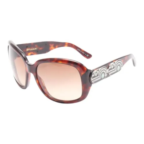 BVLGARI Пластик Кошачий глаз Солнцезащитные очки Мужской Коричневый