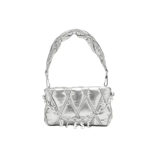 DIESEL Нейлоновая Сумка через плечо Маленькая Женская Серебряная