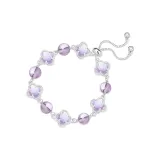 Браслет с четырехлистным клевером, блестящий (фиолетовый)