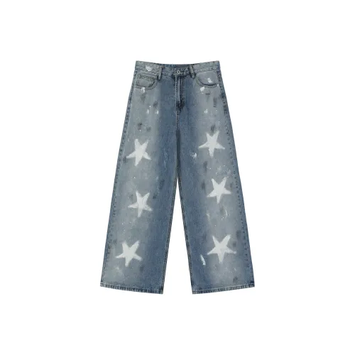 WKOOG Синие Унисекс Джинсы