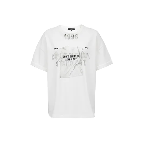 Only S12 Яркий кремовый белый Женские футболки