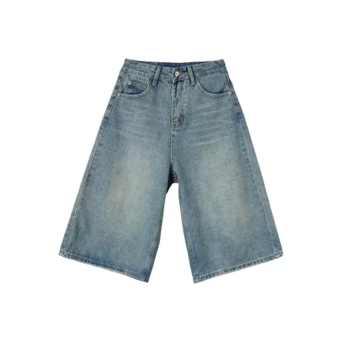 BRN JYJ 501 1 2 Кремово-голубой Женские Джинсовые шорты