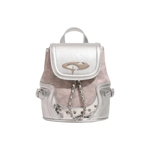 PAYOT Синтетическая кожа Рюкзак Стандартный Women's Silver Розовый Черный