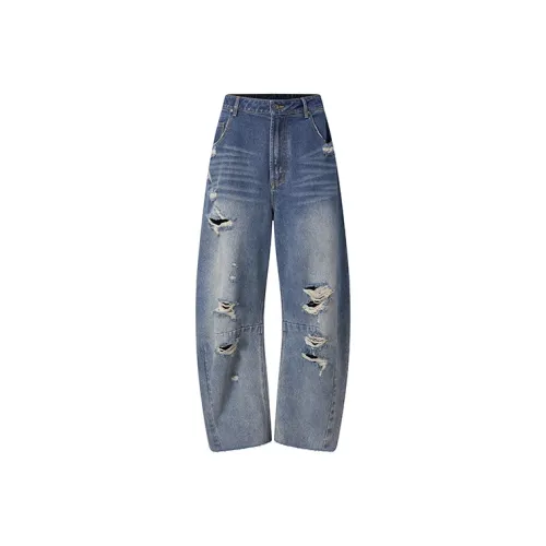 BANDITK GANGN Темно-синие унисекс джинсы