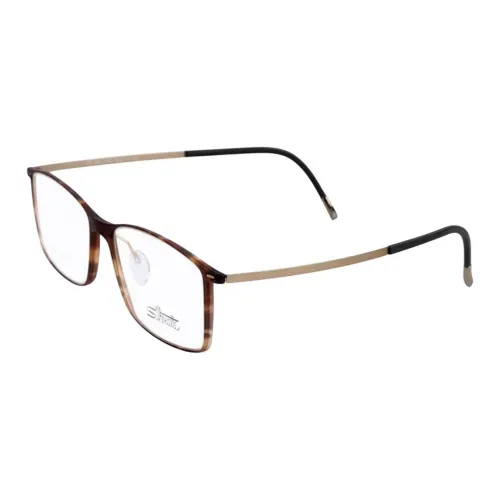 SILHOUETTE Titanium Rectangular Eyeglass Frames Men's Tortoiseshell