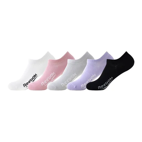 Reebok [5 пар] Белый + Розовый + Фиолетовый + Светло-серый + Черный Женские носки No Show