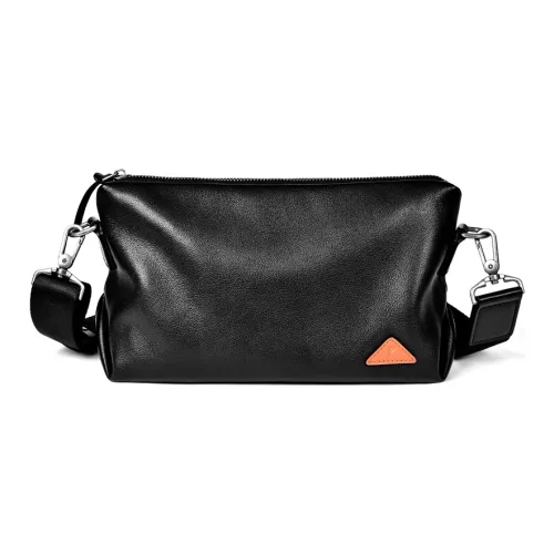 PABOJOE Сумка через плечо из коровьей кожи Мужская Черная