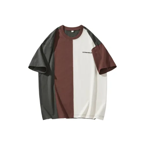 BUYDAUL Красный & Абрикос & Серый Мужские T-рубашки