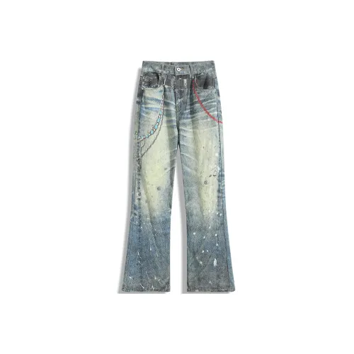 ALang Studio Винтажные синие унисекс джинсы