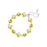 Браслет с четырехлистным клевером, блестящий (желтый)