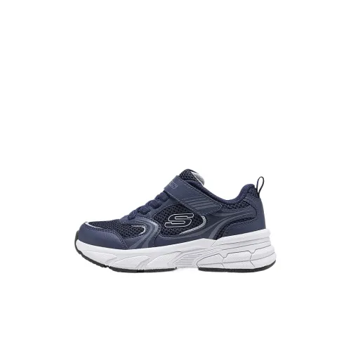 Skechers Kids Boys Противоскользящий Легкий Амортизирующий Низкий Топ Детские Лайфстайл Обувь Морской Синий Детский