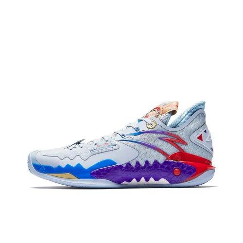 ANTA Shock Wave 5 Баскетбольные кроссовки Низкий топ Синий Фиолетовый Мужской