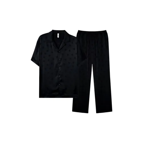 WOLFSFUL WSC256163 Мужской Элегантный Черный Мужской Пижамный Комплект