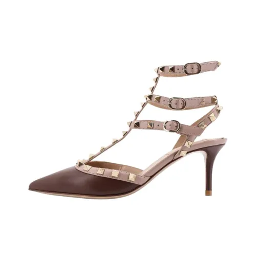 Valentino Garavani Rockstud Узкий каблук Высокие каблуки Женские Умбра