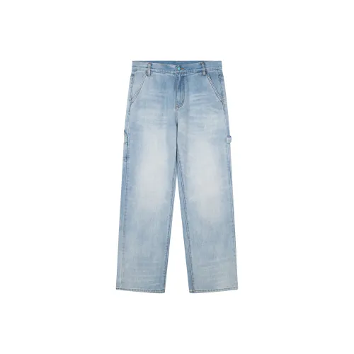 SANBAI STUDIO Промытый синий Унисекс Джинсы