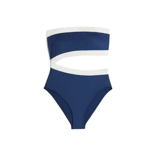 H&M Темно-синий/Белый Женские Ван-Пис Купальники