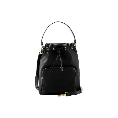 PRADA Хлопковая ведрообразная сумка сумка на одно плечо женская черная