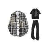 Black Shirt + Black Casual Pants + Black T-Shirt  
Черная рубашка + черные повседневные штаны + черная футболка