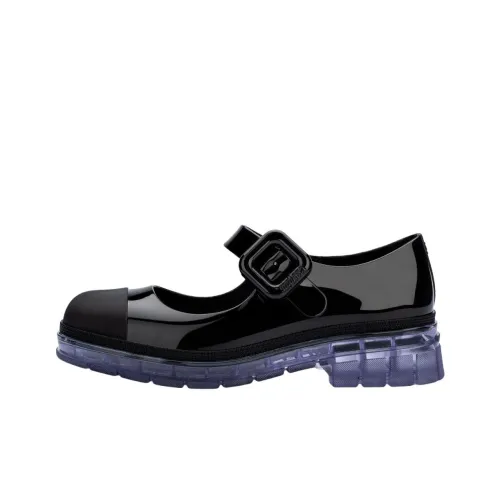 Melissa Июнь Грубый каблук Туфли Мэри Джейн Женские Черный