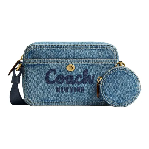 COACH Cargo Denim Camera Сумка Сумка через плечо Маленькая Женская Синяя