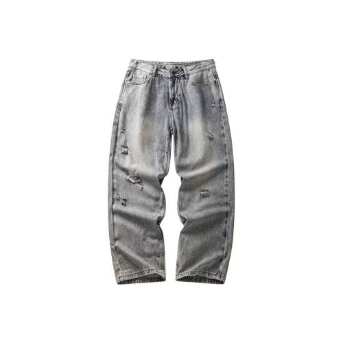 HZWH Лето Свободный крой Прямой крой Американский Длинный Брюки Мужские