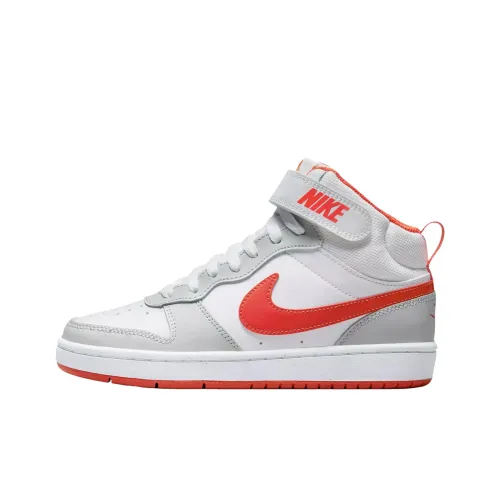 nike Court Borough Устойчивый к истиранию MID Топ Детские Скейтбординги Белый Оранжевый Подростки