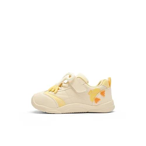 Милый Chick Squad x Balabala Низкий Топ Повседневный Белый и Желтый Тон Детский