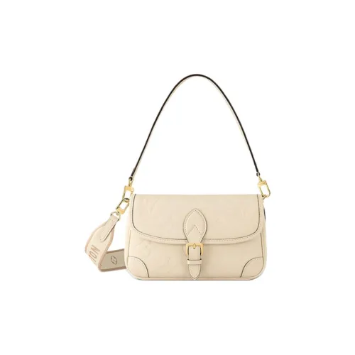 LOUIS VUITTON Diane Коровья крупнозернистая текстура Сумка-багет Сумка через плечо Сумка через плечо Женская Бежевая