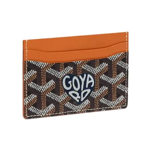 GOYARD Saint Sulpice Холст с кожей Собака's Teeth Картхолдер Картхолдер Унисекс Коричневый Темно-синий Маленькое сердце