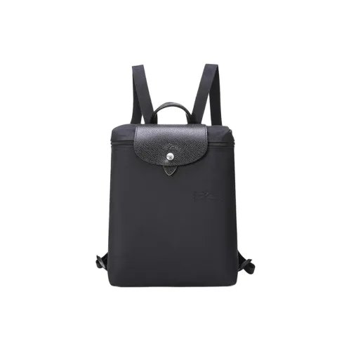 LONGCHAMP Le Pliage Green Переработанный холст с кожей комбинированный рюкзак обычный женский черный