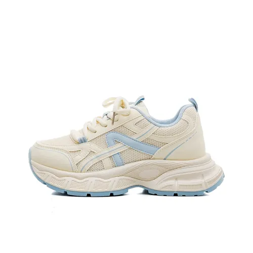 HUANQIU Амортизаторы Slip-resistant устойчивые к истиранию Низкий топ кроссовки с подошвой женские светло-желтый синий