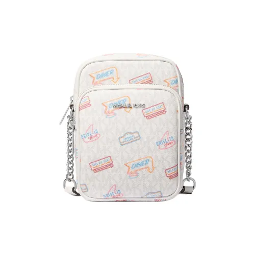 MICHAEL KORS Jet Set Покрытый холст Сумка через плечо Средняя Женская Белая