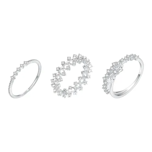 ZEGL Медные Кольца с Покрытием из Белого Золотого Женские