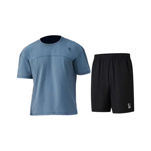 Барби Серый Синий+Черный Мужской Спортивный Комплект