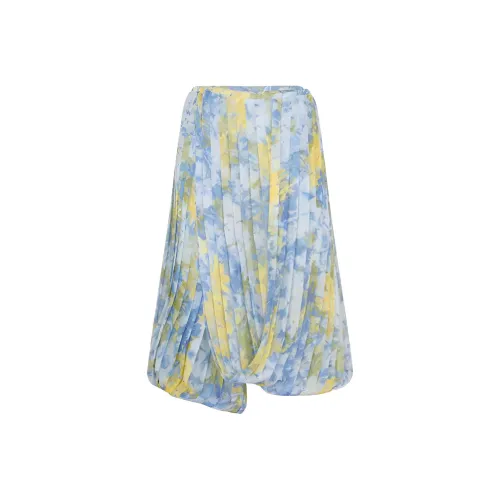 DRIES VAN NOTEN Синий Женские Повседневные Длинные Юбки