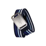 Серебряная застежка - небесно-синие полосы