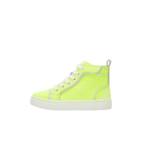 Christian Louboutin Детские Скейтбординги Высокие Топы Неоново-Желтые Kids