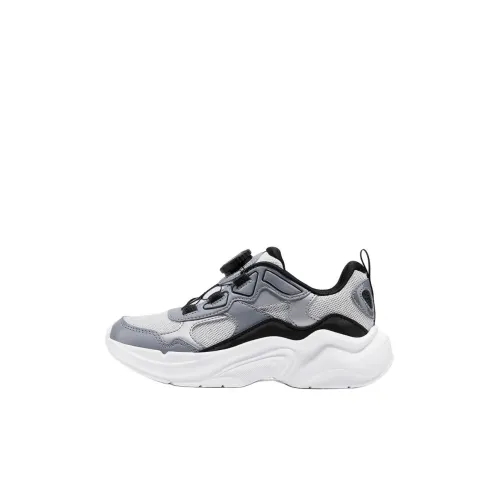 Skechers Kids Air Cooled Устойчивый к истиранию Низкий Топ Детские Лайфстайл Обувь Серебристо-Белый Черный Детский