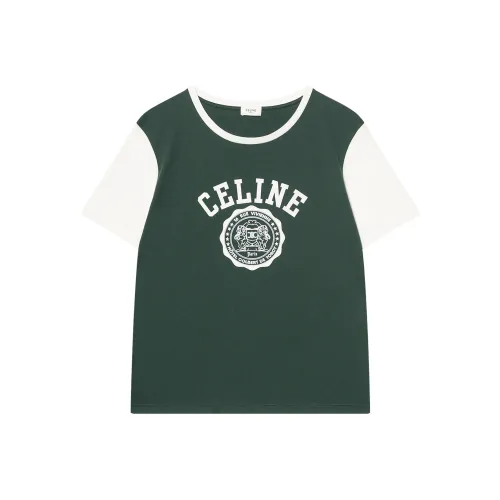 CELINE SS25 T Рубашка Мужская Зеленая